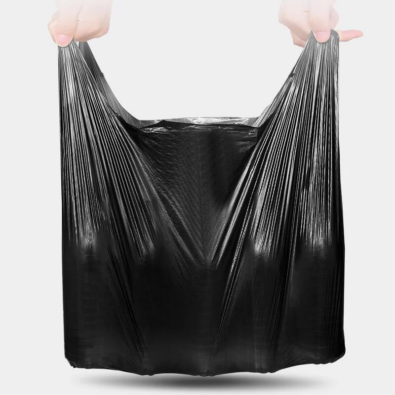 

50 PCS Thickened Disposable Plastic Bag Handle Portable Garbage Bag Trash Bags 1 dozen