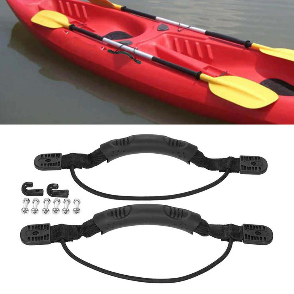 

Set of 2 Kayak Carry Handle Side Mounting Replacement Hardware For Canoe Kayak Boat Marine Suitcase Luggage with Hooks