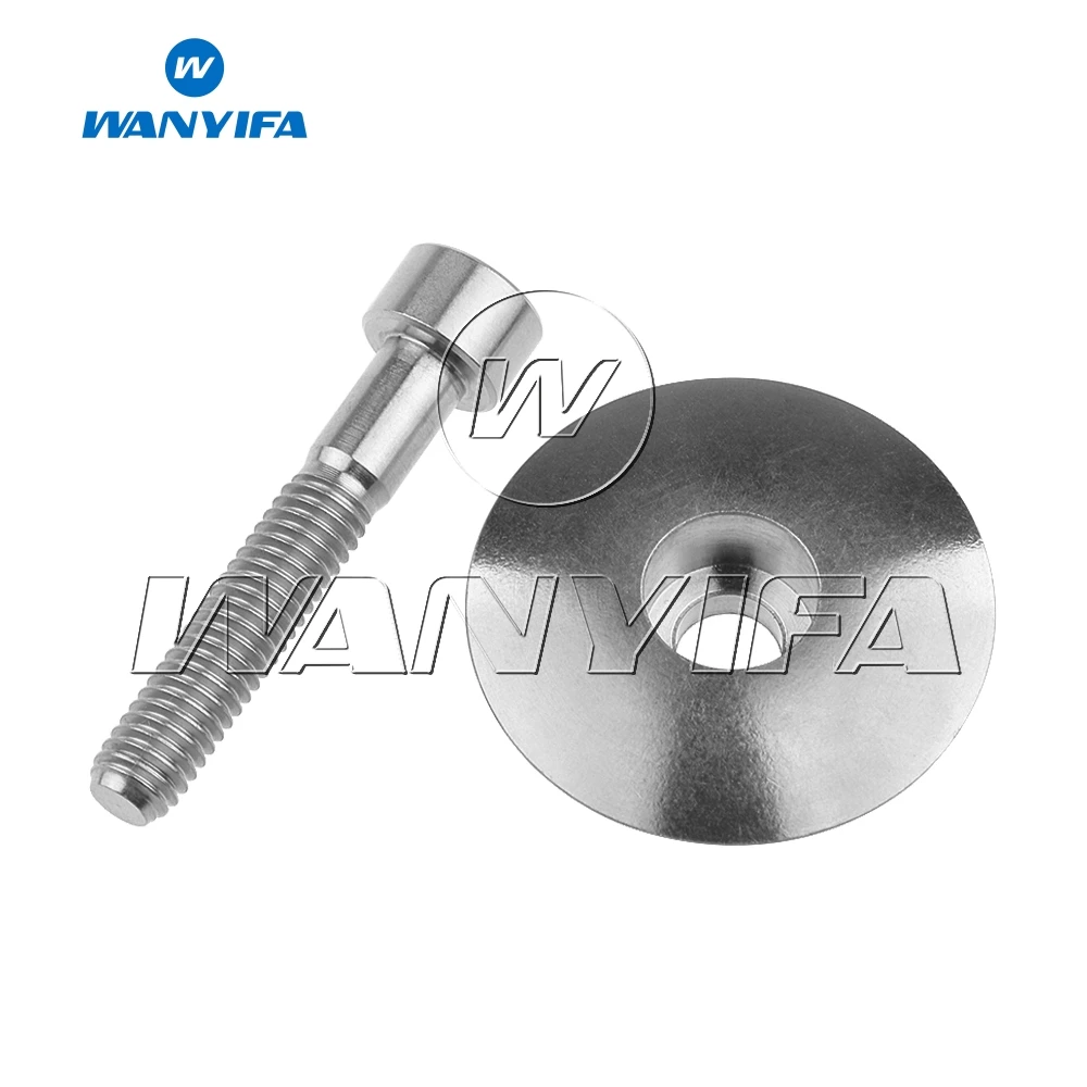 Титановый болт Wanyifa M6x35mm + 1 1/8 "колпачки для гарнитуры велосипеда гарнитура ЧПУ