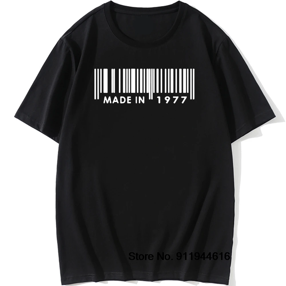 

Футболка мужская, с круглым вырезом, забавная летняя Винтажная футболка, подарок на день рождения 44 года, сделано в 1977