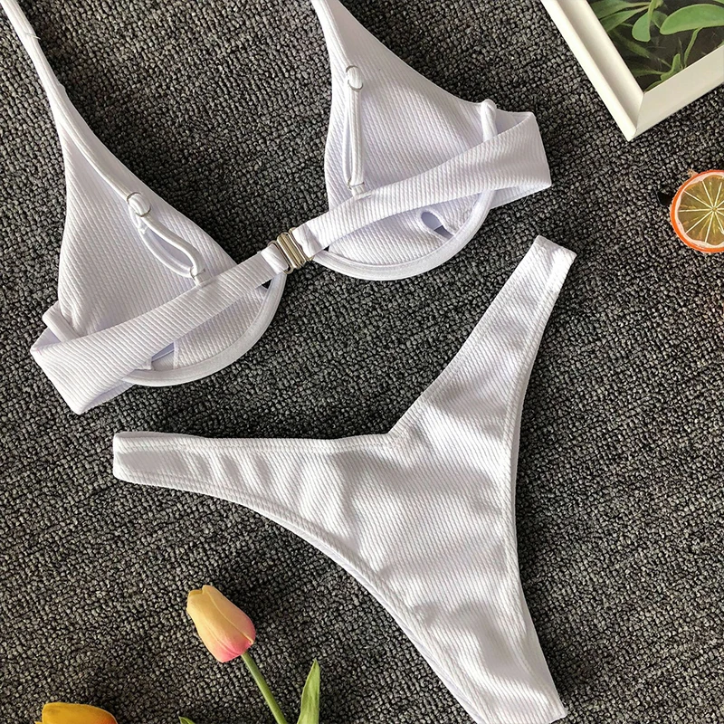 

Ladies Sexy Solid Color Micro Bikini Swimwear Women's Swimsuit for Femele Beach Wear Girls Swimming Suit Bathing Suit Monokini