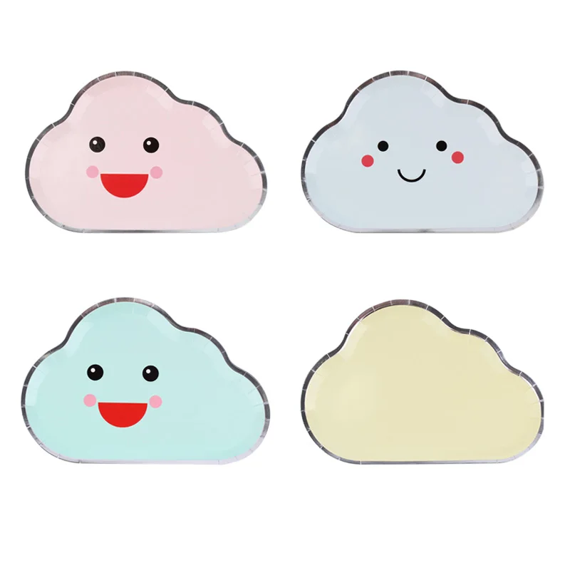 Облачная градиентная тема одноразовая облачная тарелка украшение на день