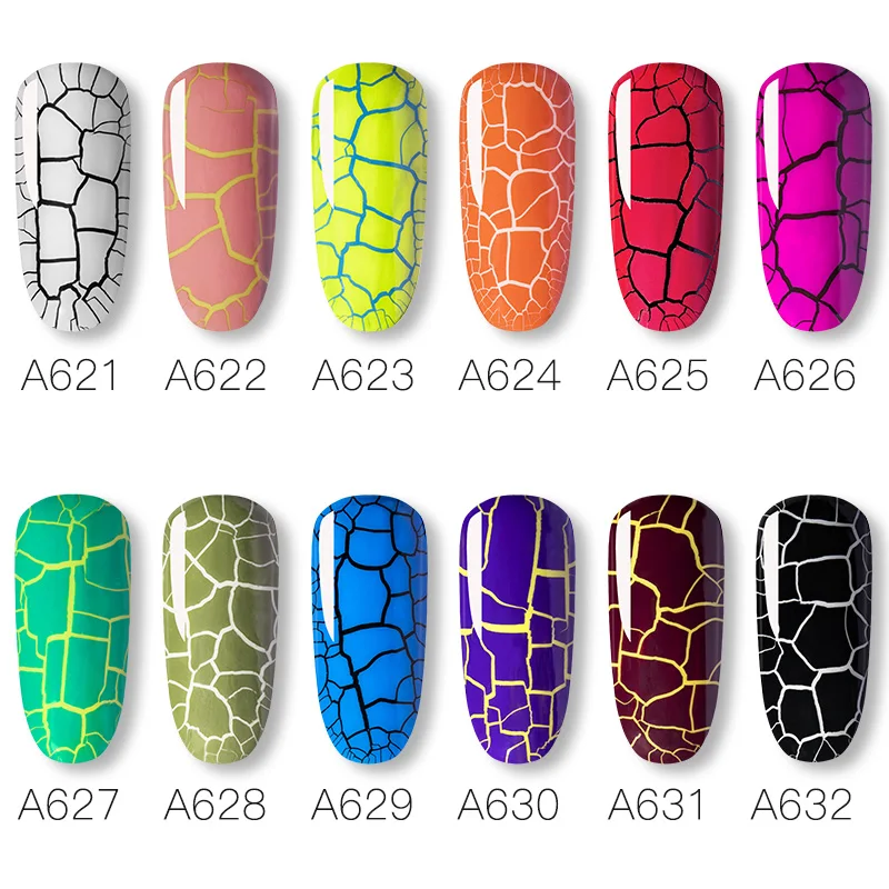 ROSALIND Crackle Gel Polish Cracking Nail Lacquer Quick Drying Art Manicure For UV Semi Permanent Base Top Coat | Красота и здоровье