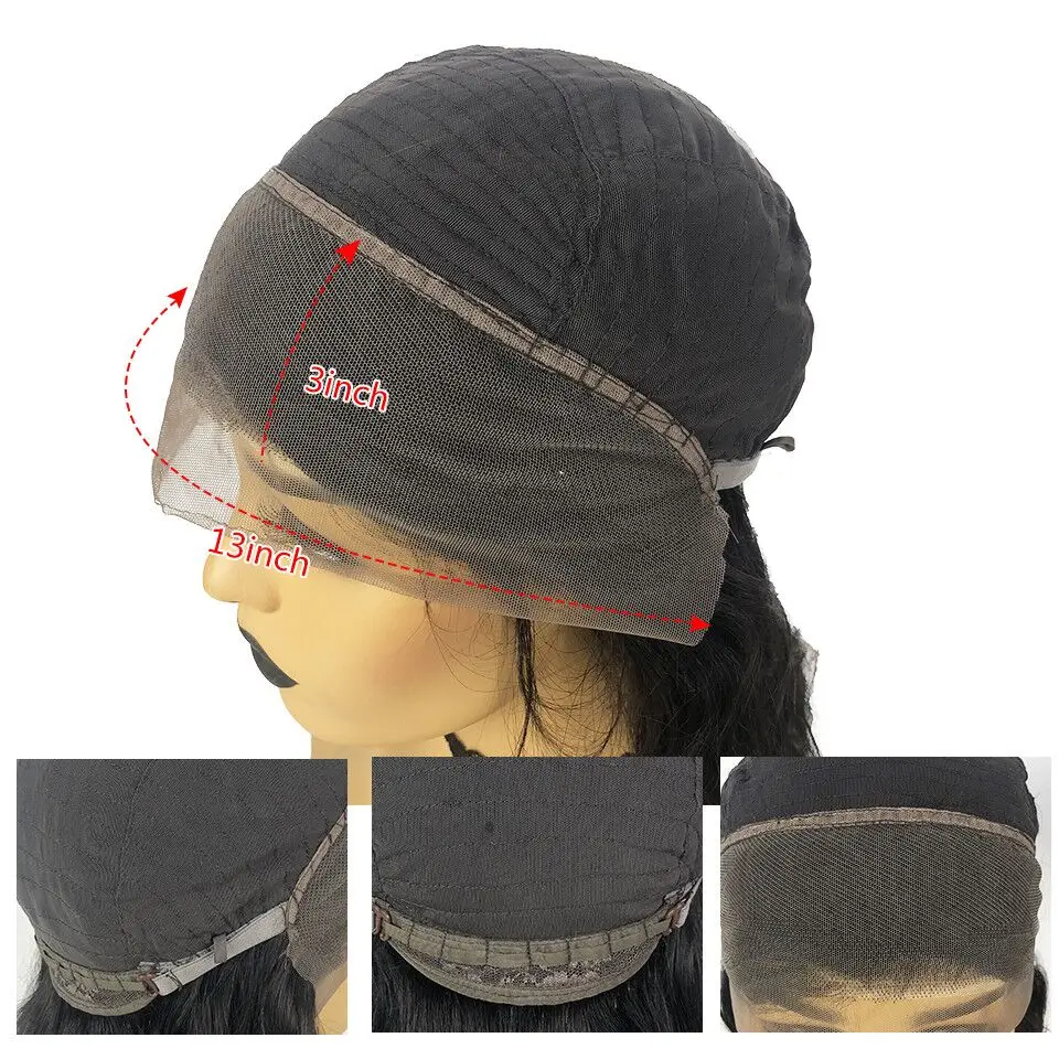 Длинные прямые парики из человеческих волос на сетке спереди для женщин