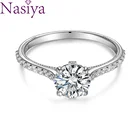S925 серебряное кольцо из белого золота 6,5 мм круглый солнечный свет Цветок обручальное кольцо для женщин, романтичное свадебное кольца для пары ювелирные изделия