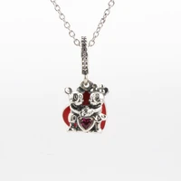 hot 925 sterling silver creative mickey minnie pendant fashionable valentines day jewelry fit original charms necklace