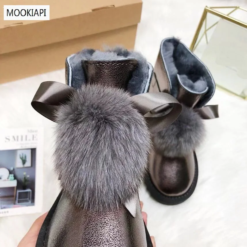 Новейшая Женская обувь в австралийском стиле на шнурках 2019 натуральная овчина 100%