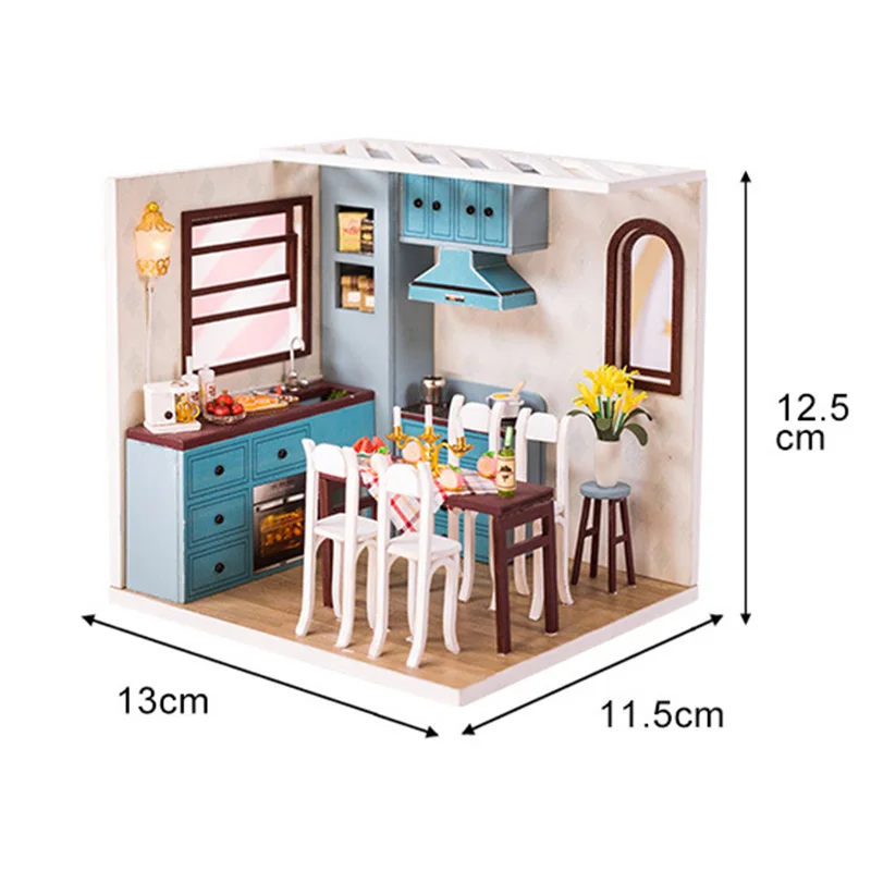 

KIds DIY Doll House Furniture Diy Miniature 3D Wooden Miniaturas Dollhouse Toys for Children Birthday Gifts Casa Kitten Diary