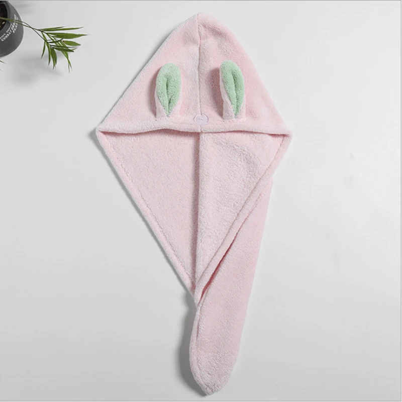 Милая Коралловая флисовая Шапочка для душа женщин обернутая длинная шапочка