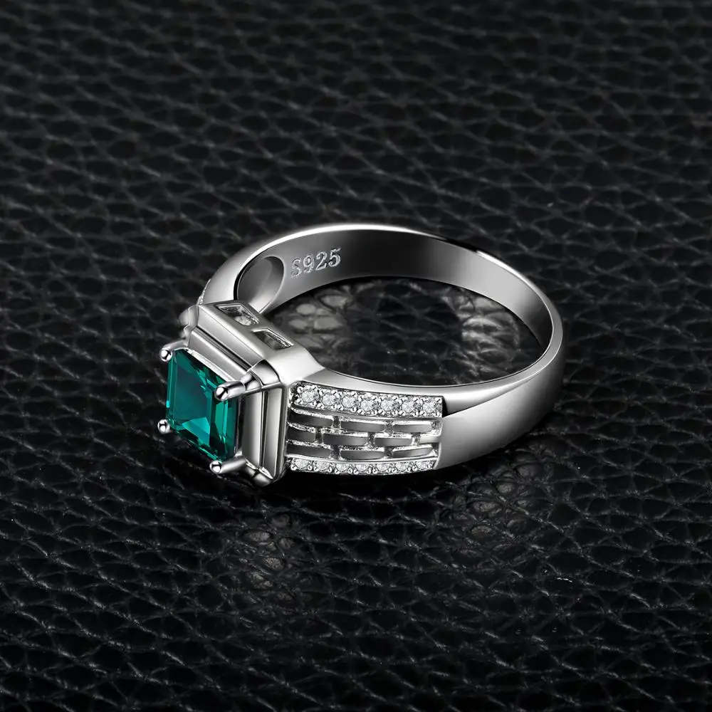 JewelryPalace для мужчин Роскошные создан нано русский изумруд кольцо на свадебный Юбилей 925 пробы серебро