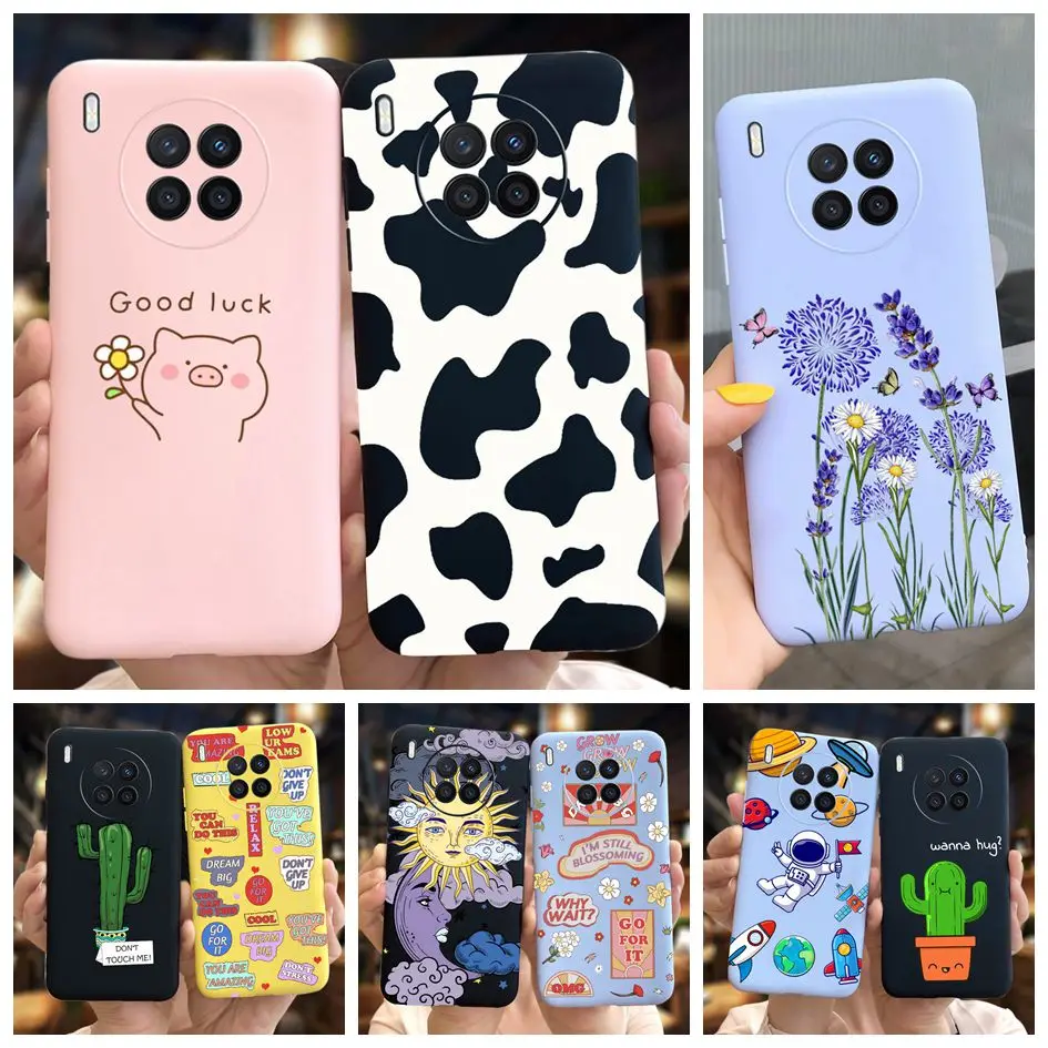 For Huawei nova 8i 4G Case Lovely Cow Pig Pets Cartoon Soft Cover Nova 2021 Coque nova8i 8 i Honor 50 Lite Housing | Мобильные