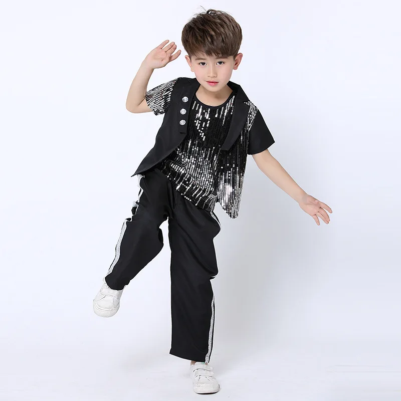 Костюм детский хлопковый для бальных танцев крутая рубашка и штаны в стиле хип