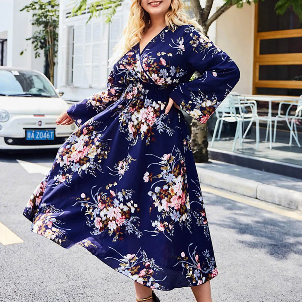 Женское длинное платье Fadzeco большого размера Осеннее сексуальное Макси Платье с