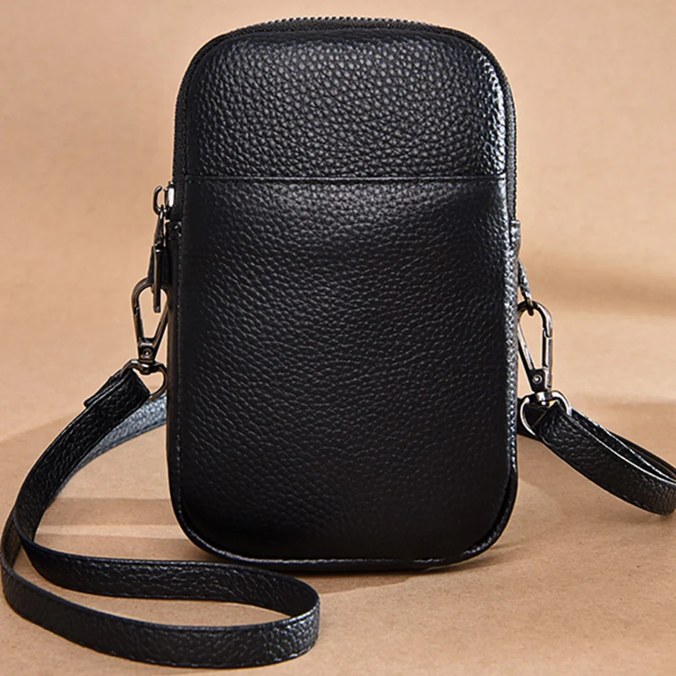 

2 Layers Women Shoulder Phone Bag Genuien Leather Luxury Handbags Women Bags Designer New Crossbody Bag Purses and Handbags Sac