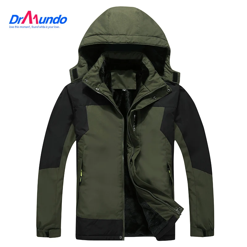 Мужская лыжная куртка размера плюс водонепроницаемая утепленная Feece для катания