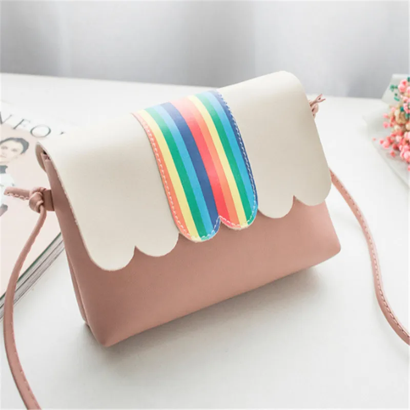 Сумки через плечо для женщин с милым радужным принтом на Маленькие из