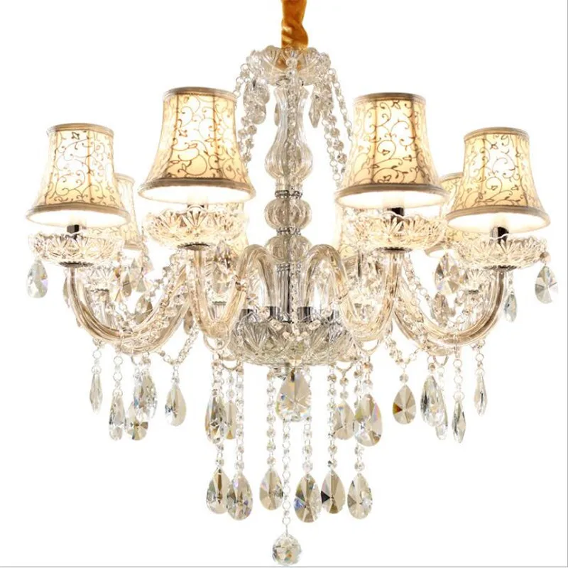 

Modern LED transparent Crystal chandelier Light For Living Room kitchen Light Ceiling Fixture Indoor Pendant Lamp With Lampshade