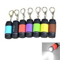 mini keychain pocket torch usb rechargeable key chain flashlight led lamp outdoor camping light usb charger multi color