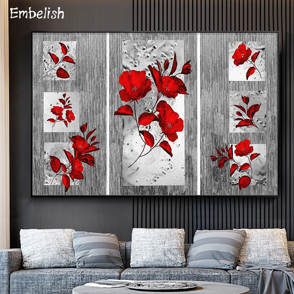 

1 Pieces Red Roses Beautiful Flowers Wall Art Pictures For Living Room HD Print On Canvas Oil Painting Home Decor Poster Artwork