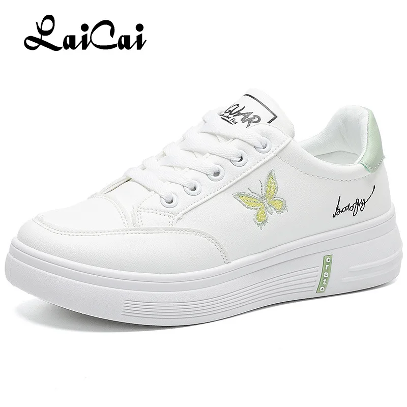 

LaiCai Spring and Autumn New Women Sneakers Casual Comfortable White Fashion Female Vulcanized Shoes Tide Wild Platform Shoe