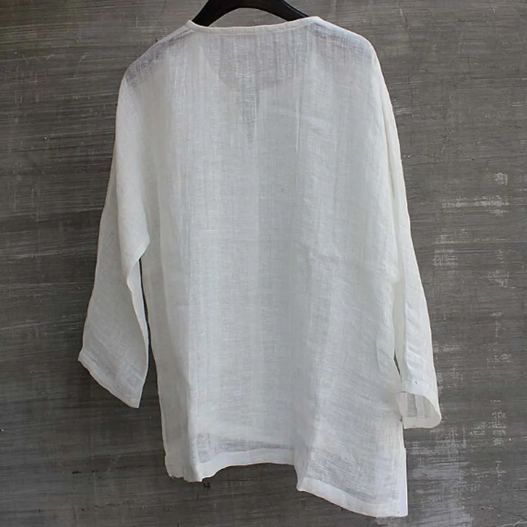 Повседневные мужские рубашки с длинным рукавом Camisa мужская рубашка короткая дышащая удобная однотонная Свободная блуза Топ уличная Camisa masculina