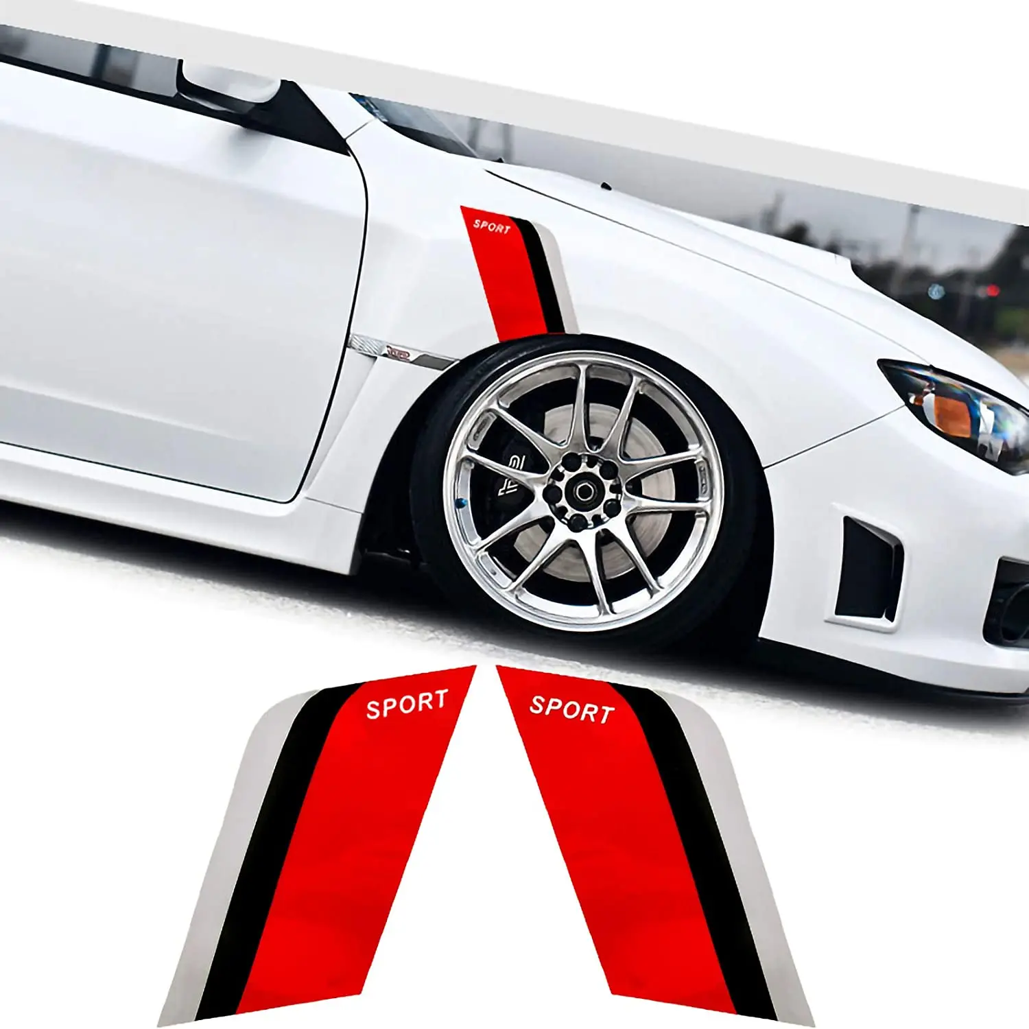 

Car Fender Hash Stripe Decal Sticker Sports Stripe Euro Style Emblem Front Badge Sticker For VW BMW Audi Benz (Fits: Volkswagen)