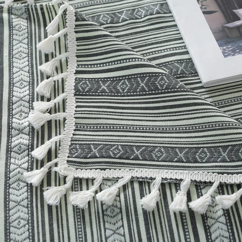 

FSISLOVER Waterproof Decorative Table Cloth Bohemia Tassel Tablecloth Rectangular Dining Table Cover Tafelkleed mesa nappe