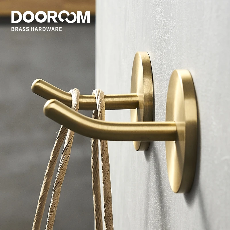 

Dooroom Brass Punch Free Bearing Hooks Bathroom Indoor Kitchen Hallway Wall Clothes Hooks Wall Hangings Row Hooks Nordic