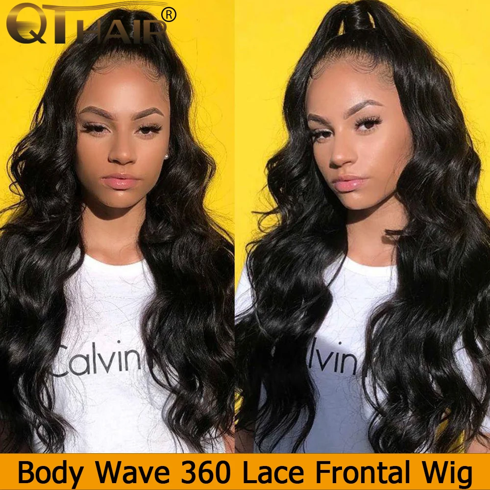 

360 Lace Frontal Wig Pre Plucked With Baby Hair Brazilian Body Wave Human Hair Wigs QT Remy Hair Lace Front Wigs