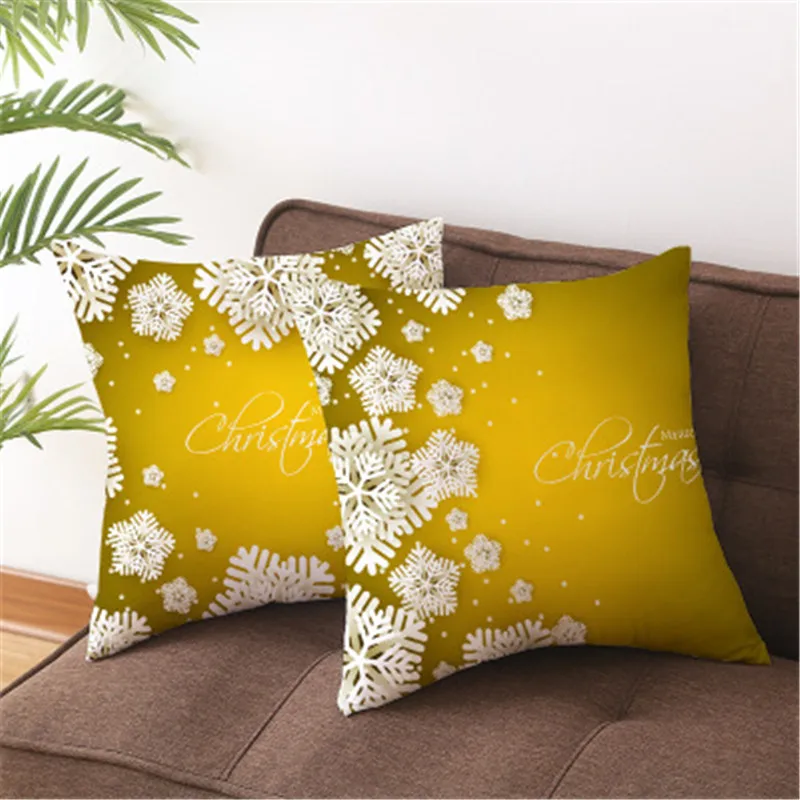 Merry Christmas Pillow Cover Child Personal Cushion cover plain weave Pillowcase 44*44cm for 2021 Xmas Gifts 5z | Дом и сад