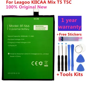 100 original new bt 565 3000mah battery for leagoo kiicaa mix t5 t5c bt566 mobile phone parts bateria batterie baterijtools free global shipping