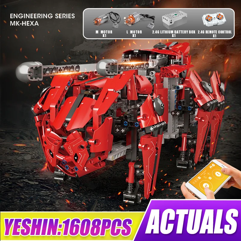 

MOULD KING 20005 высокотехнологичные игрушки приложение RC моторизованный ходячий Танк модель Сборка строительные блоки кирпичи для детей рождест...