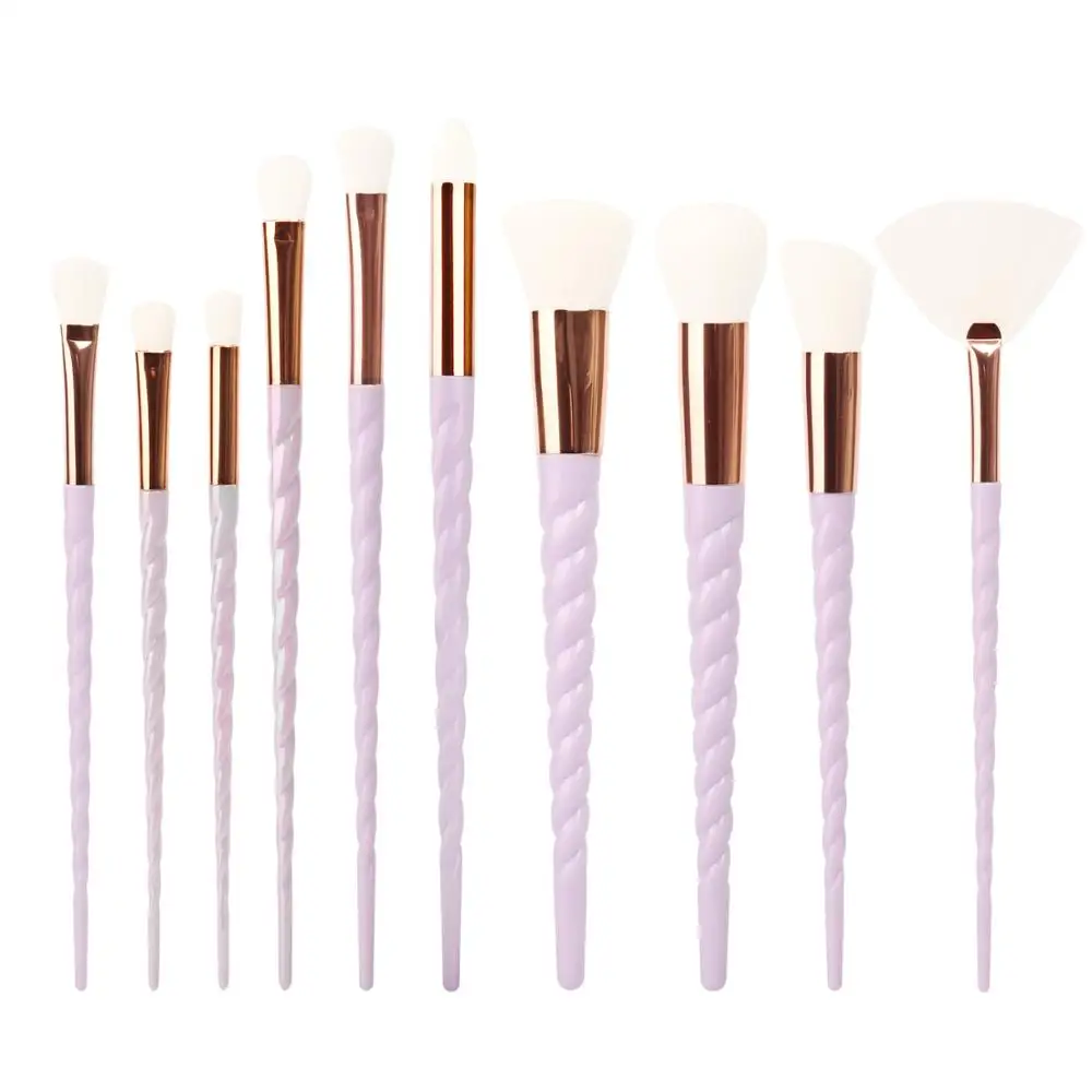 10 шт. Профессиональный набор кистей для макияжа в виде единорога тональный