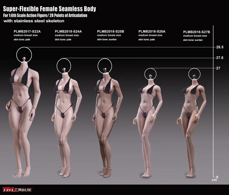 

1/6 Pale Suntan Pale Color PHICEN TBLeague Super Flexible Female Girl Sexy Lady Seamless Body S24A/ 25B / 26A /27B Body Figure