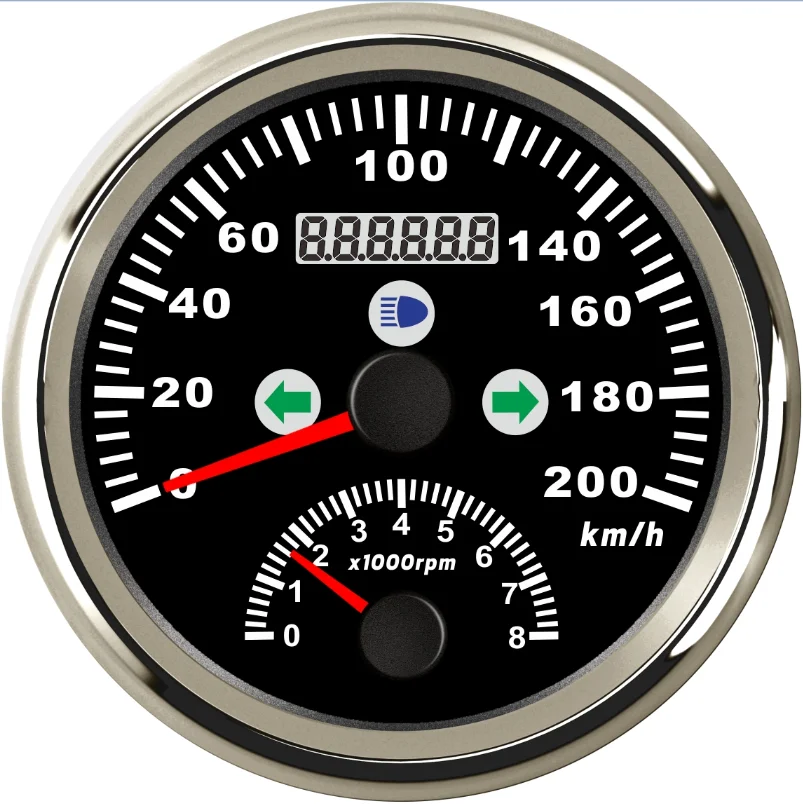Новый автомобильный морской GPS Спидометр 85 мм 0-200 км/ч с тахометром 0-8000 об/мин