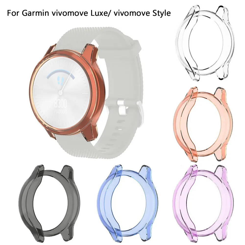 Soft Ultra-Thin TPU Case For Garmin vivomove Luxe Transparent Screen Protection Watch Case For vivomove Style Protector Cover