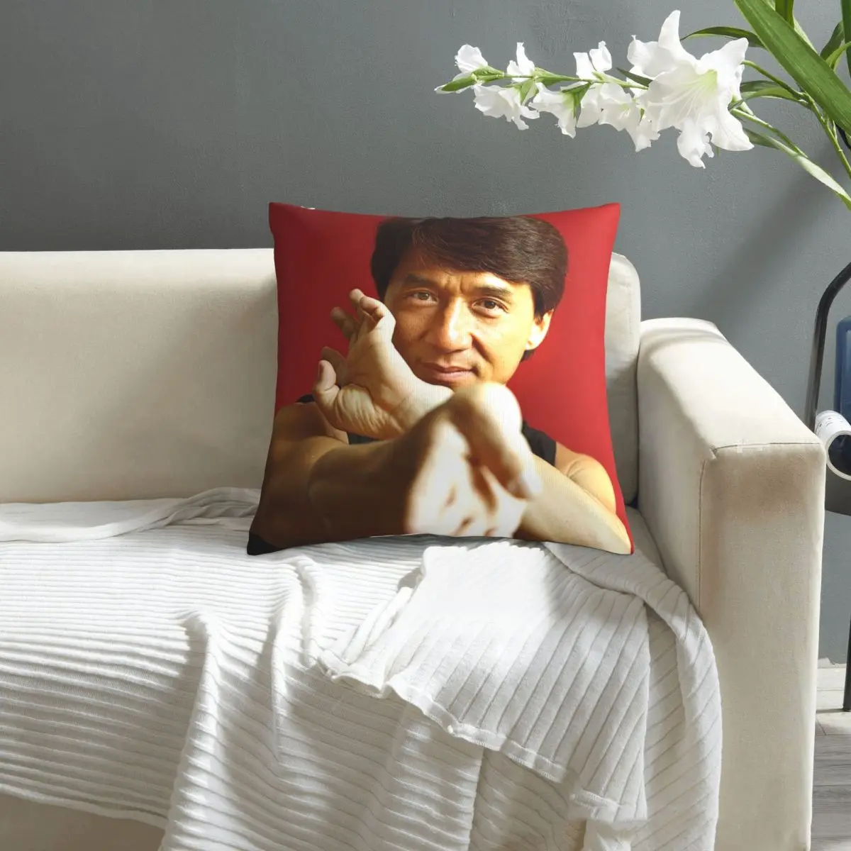

Jackie Chan pillowcase printed cushion cover sofa waist pillow pillow cover