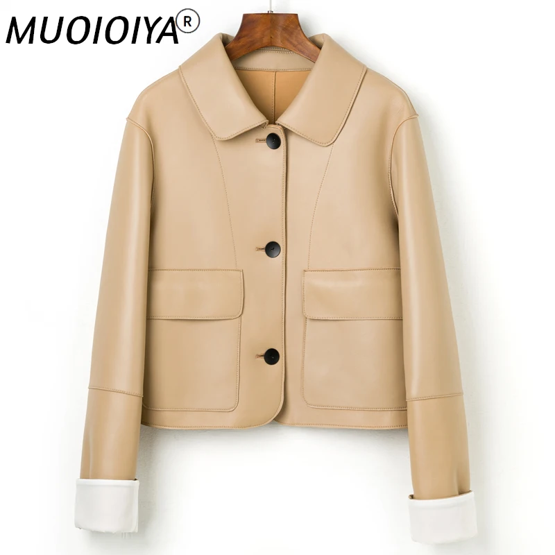 

Genuine Leather Jacket Women Plus Size Real Sheepskin Leather Coat 2021 Vintage Autumn Winter Short Biker Casual Ladies Outwear