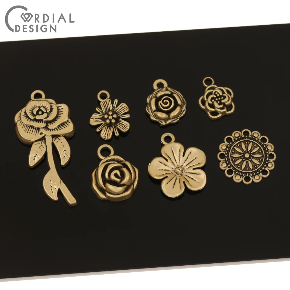 

Cordial Design 100Pcs Jewelry Accessories/Pendant/Flower Shape/Antique Gold/DIY Charms/Hand Made/Jewelry Findings & Components