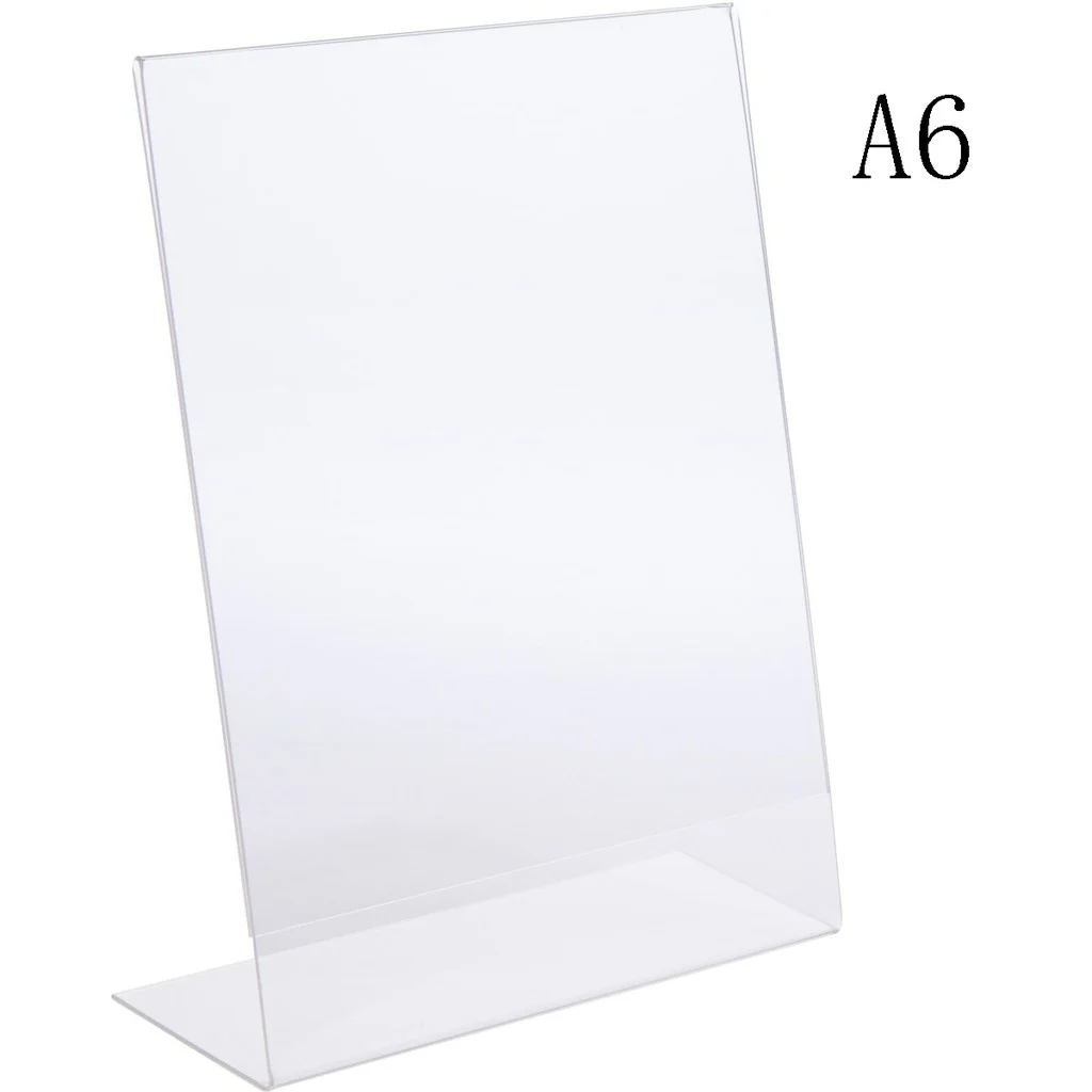 

l Type Acrylic Menu Holder Lable-holders Meeting Desk Label Card Frame Table Sign Price Tag Display Stand Office Supplies