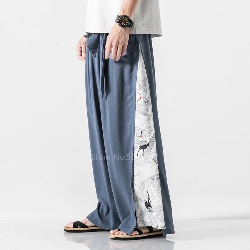 Традиционная одежда в японском стиле кимоно с принтом журавлей юката для мужчин