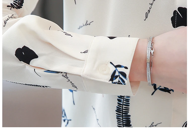 Осенняя Новая высококачественная рубашка из натурального шелка Женская Офисная