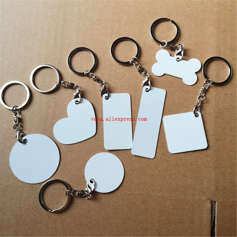 

sublimation aluminum round bones heart blank keychains hot transfer printing key ring two sides printing 15pieces/lot