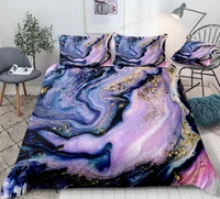 marble duvet cover set purple gold luxury marble bedding colorful marble abstract art quilt cover queen bed set teens dropship
