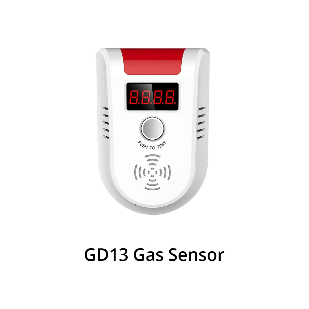 G90B 2,4G WiFi GSM GPRS SMS беспроводная домашняя система охранной сигнализации Вспышка Сирена PIR и дверь детектор дыма ip-камера - Цвет: GD13 Gas sensor