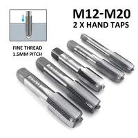 2 pcs m12 m14 m16 m18 m20 hss right hand machine straight fluted fine screw thread metric plug hand tap drill set hand tools