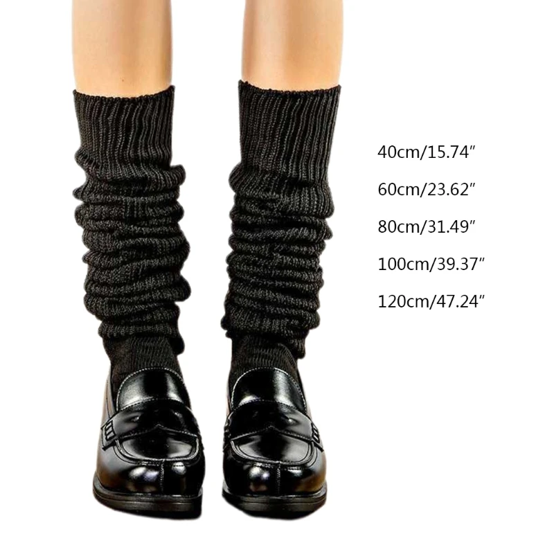 Женские зимние трикотажные чулки выше бедра в рубчик с высоким верхом