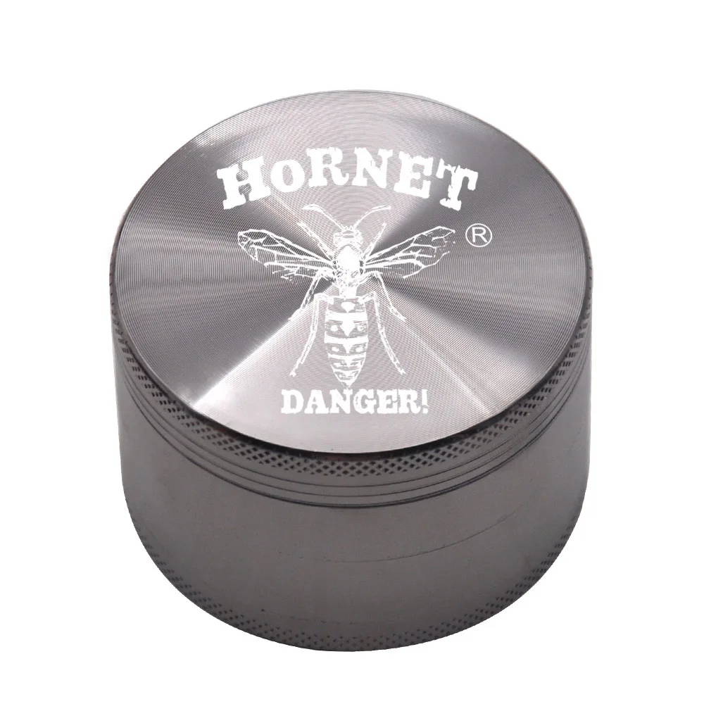 

HORNET Metal Tobacco Herb Grinder 63MM 4 Piece With Pollen Catcher Tray Razor-Sharp Teeth Zinc Alloy Smoking Herb Grinders