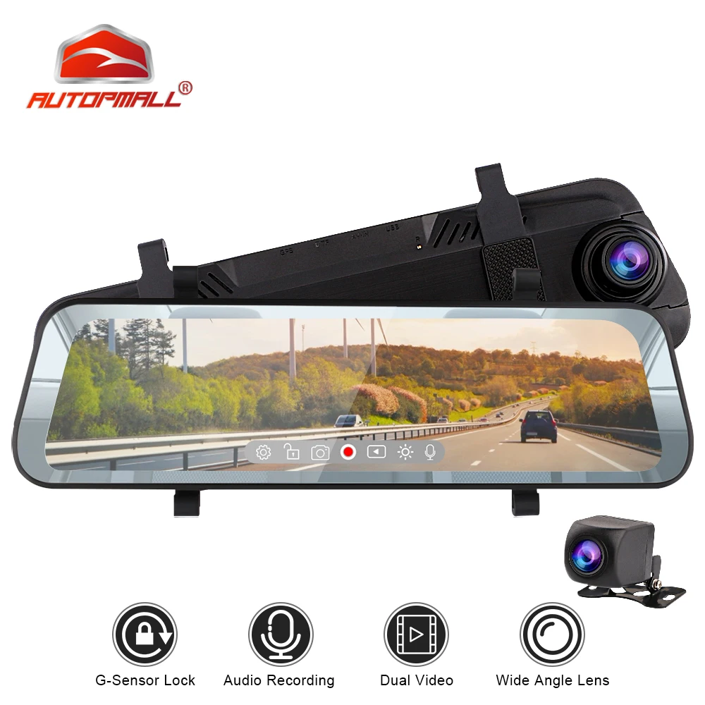 Dash Cam автомобиля Камера регистратор видеорегистратор для Dvr Широкий формат 10