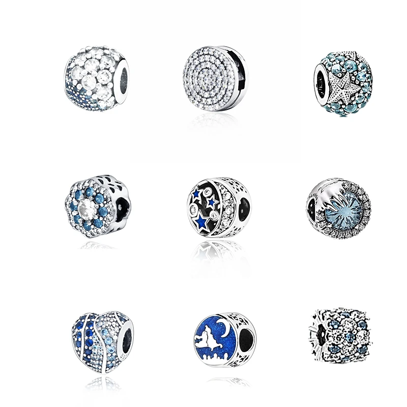 2019 настоящий 925 пробы Серебряный винтажный Блестящий очаровательный браслет из